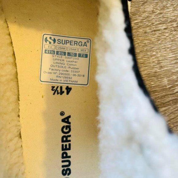 NWT Superga faux fur suede sneakers high top 10 - Picture 4 of 6